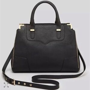 Rebecca Minkoff Amorous Satchel – Black Leather Crossbody / Top Handle